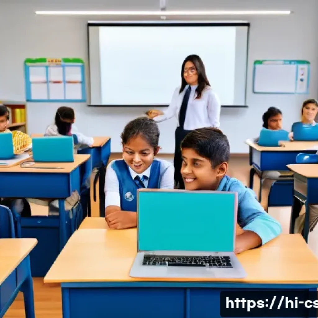 자기주도학습코치의 실시간 코칭 플랫폼 활용 - A modern digital classroom scene showing a diverse group of Indian students attentively participatin...