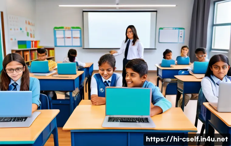 자기주도학습코치의 실시간 코칭 플랫폼 활용 - A modern digital classroom scene showing a diverse group of Indian students attentively participatin...