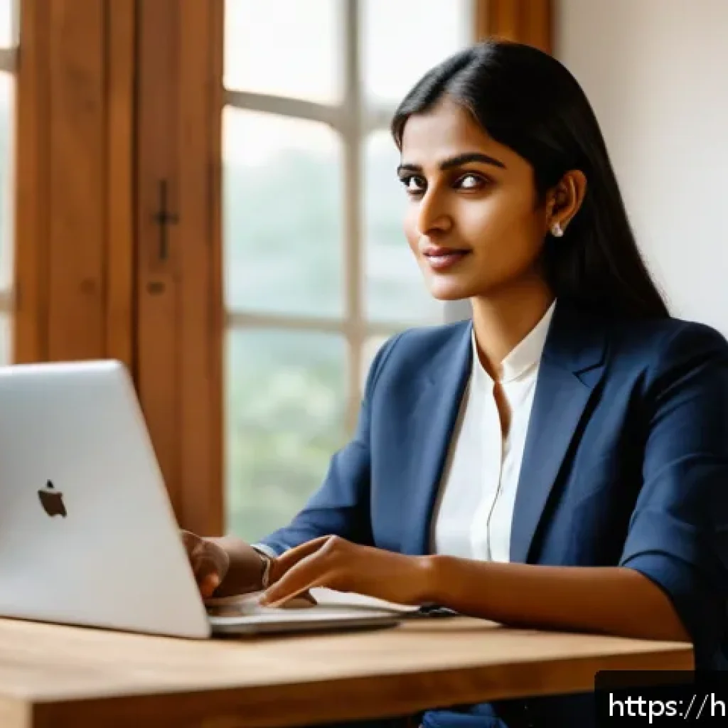 자기주도학습코치 자격증 인기 과목 분석 - A confident Indian young professional woman in business casual attire, sitting at a modern desk with...